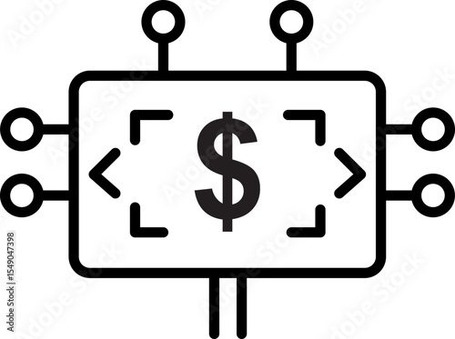 Microchip with dollar symbol digital finance fintech electronic payment technology innovation investment online banking financial technology secure transaction