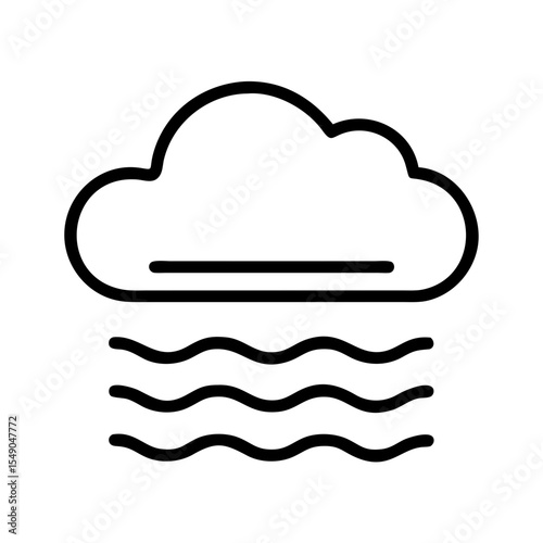 Stylized cloud with ground level fog or mist layer vector illustration
