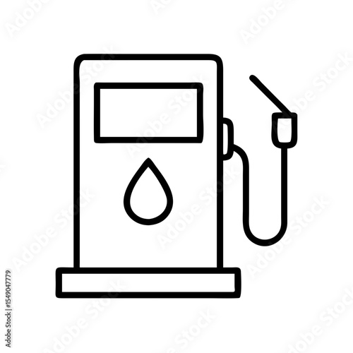 Minimalist illustration of a gas station pump on a white background
