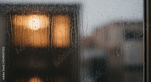 rainy window, blurred effect, cozy feeling