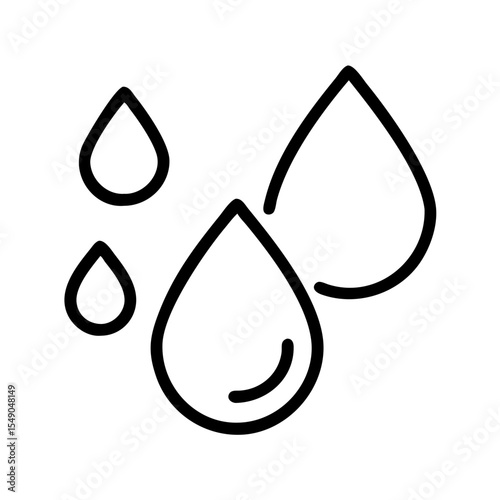 Stylized water droplets with thick outline evoking purity and freshness
