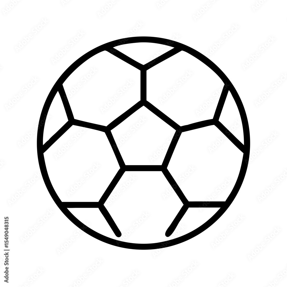 Obraz premium Stylized minimalist outline of a soccer ball or football design