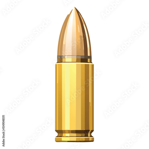 Vertical Gold Bullet Icon for Military Interface Design

