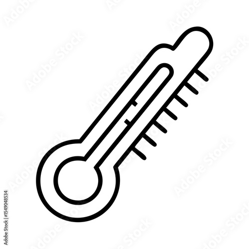 A black and white line art drawing of a classic thermometer