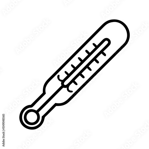Simple graphic of a mercury thermometer used to measure body temperature