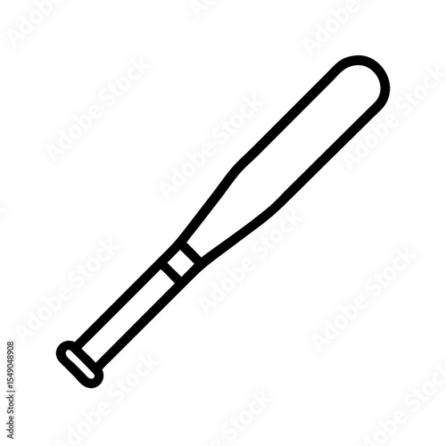 A minimal outline image of a baseball bat, ready to hit a home run