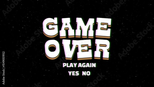  Game over play again end screen animation, Gaming end screen