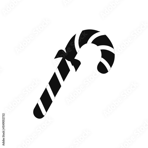 black silhouette of a candy cane on white backgrou.svg
