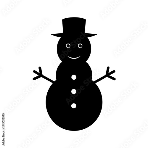 black silhouette of a snowman on white background .svg