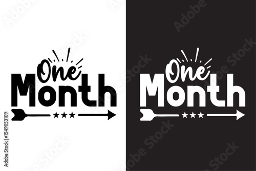 One Month Svg Vector