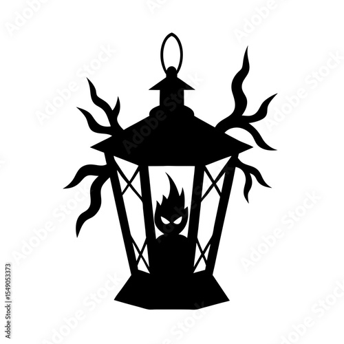 spooky lantern   halloween vector black silhouette.svg