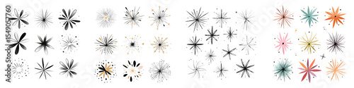 Abstract Black and White Sparkle Elements Collection