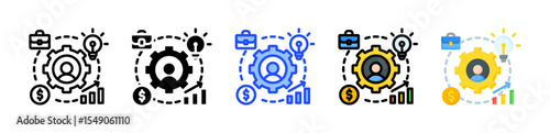 Entrepreneurship Icon Collection With Multiple Styles