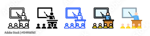 Lecture Icon Collection With Multiple Styles