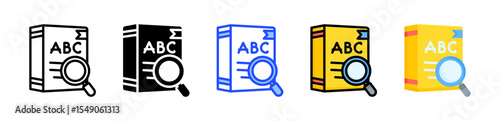 Thesaurus Icon Collection With Multiple Styles