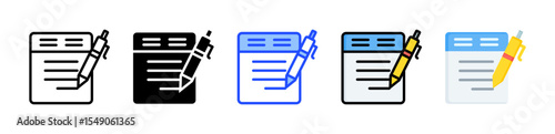 Essay Icon Collection With Multiple Styles