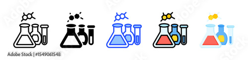 Chemistry Icon Collection With Multiple Styles