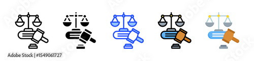 Law Icon Collection With Multiple Styles
