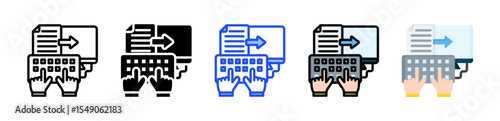 Data Entry Icon Collection With Multiple Styles