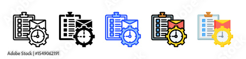 Task Management Icon Collection With Multiple Styles