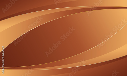 Abstract bronze luxury curve background with gold accents. Elegant wallpaper design for templates, banners, covers, sales, business, events, awards, websites, pages, and more