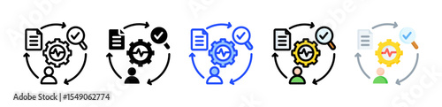 Process Control Icon Collection With Multiple Styles