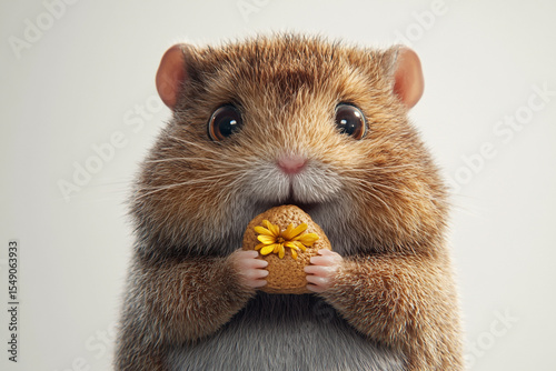 Hamster Holding Sunflower


