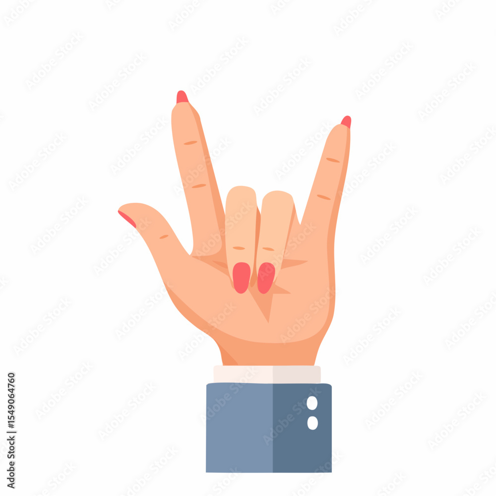 Obraz premium I Love You Hand Sign: A hand in a professional suit jacket displays the 