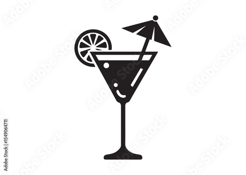 Cocktail Silhouette Vector Illustration