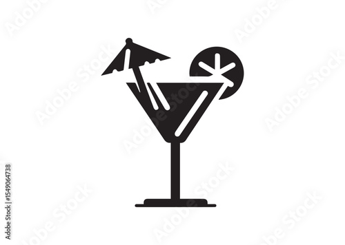 Cocktail Silhouette Vector Illustration