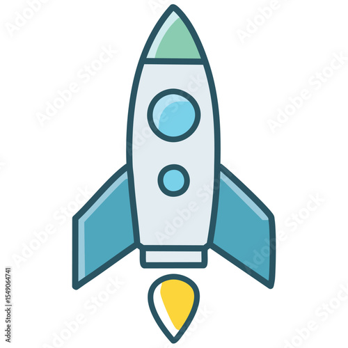 Vector Rocket Launcher Icon for Military and Action UI

