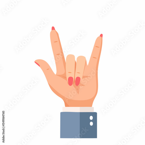 I Love You Hand Sign: A hand in a professional suit jacket displays the "I Love You" hand sign.