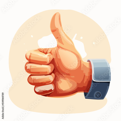 Symbol of Agreement: A stylized illustration of a hand giving a "thumbs up," conveying a message of approval, agreement, or positivity.