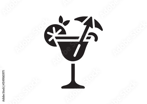 Cocktail Silhouette Vector Illustration