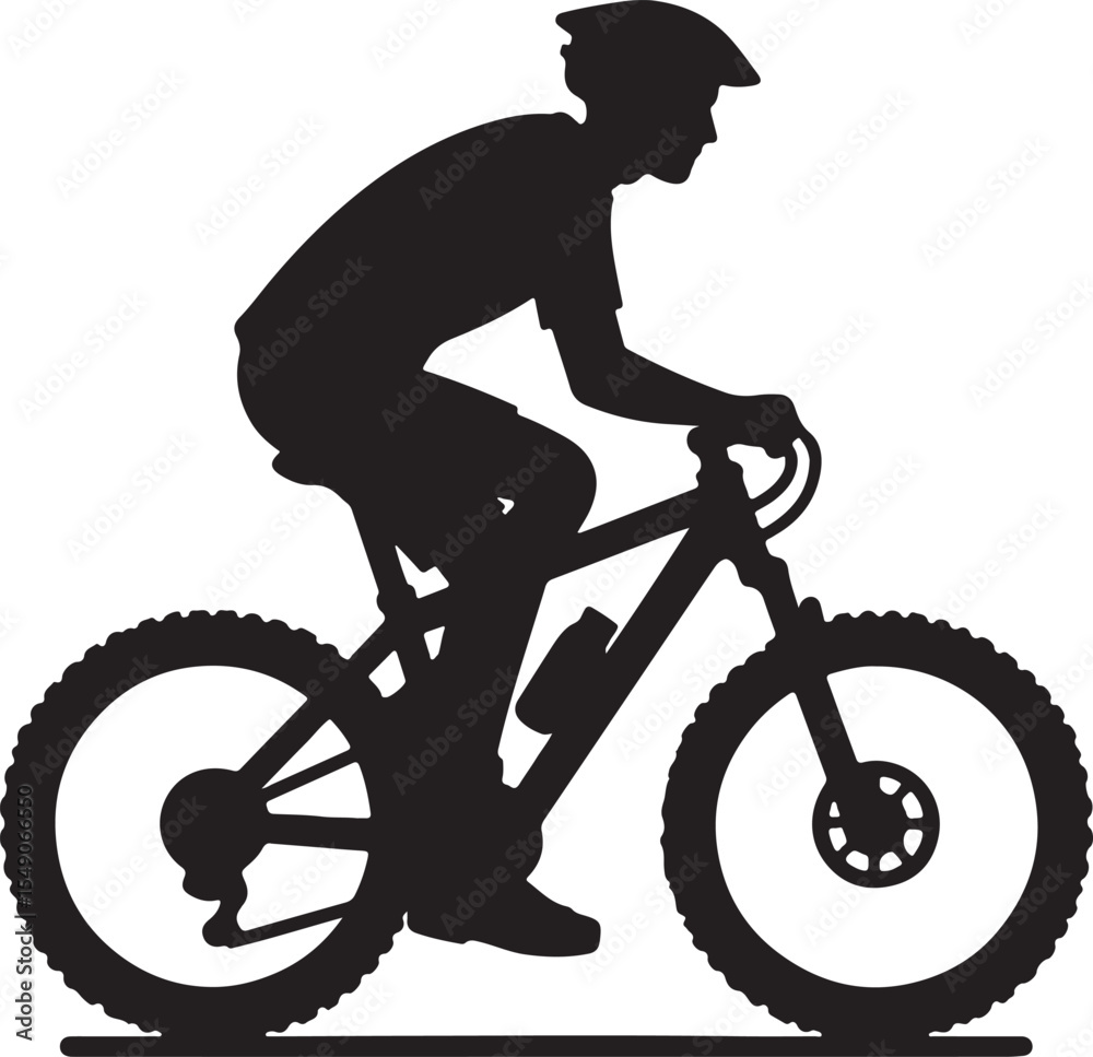 Naklejka premium A silhouette Bicycle man vector
