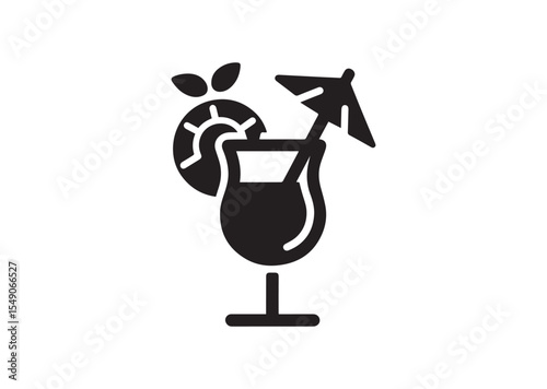 Cocktail Silhouette Vector Illustration