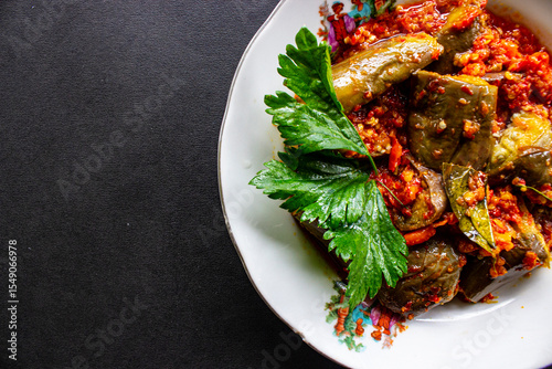 Quadro su tela sambal terong or eggplant sauce is Indonesian traditional food chili sauce, made