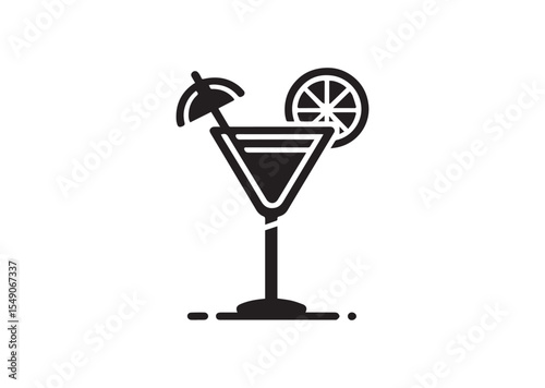 Cocktail Silhouette Vector Illustration