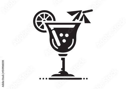Cocktail Silhouette Vector Illustration