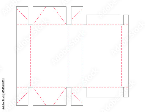 Box packaging die cut template design. 3d mock-up