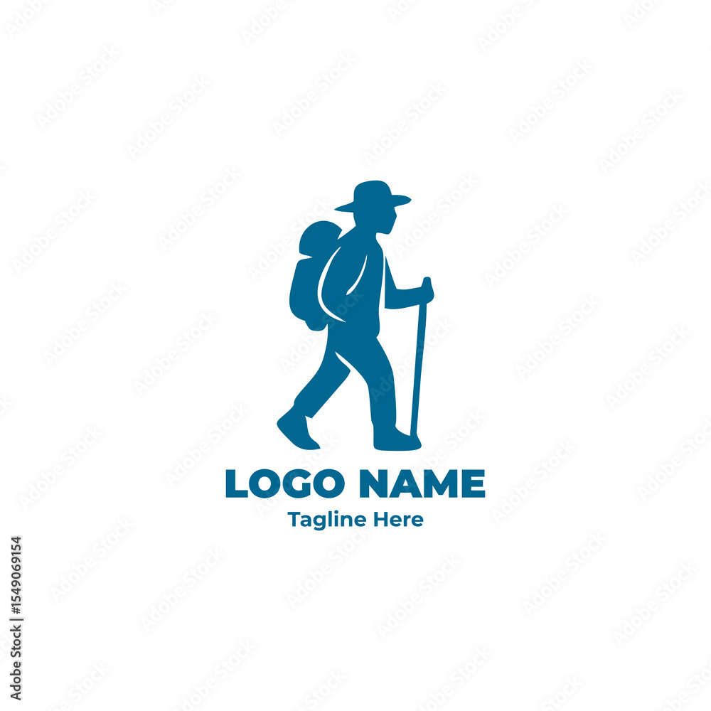 Fototapeta premium Travel logo concept for company identity and tourism branding, vacation vector, airplane journey symbol, trip graphic logo for modern travel business