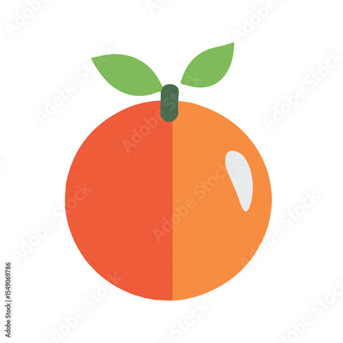 A simple vector graphic of an orange half