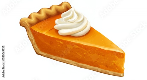 Delicious Pumpkin Pie Slice with Whipped Cream