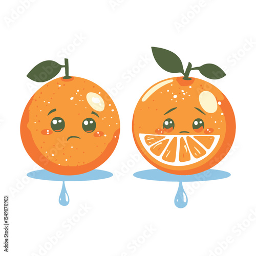 A simple vector graphic of an orange half