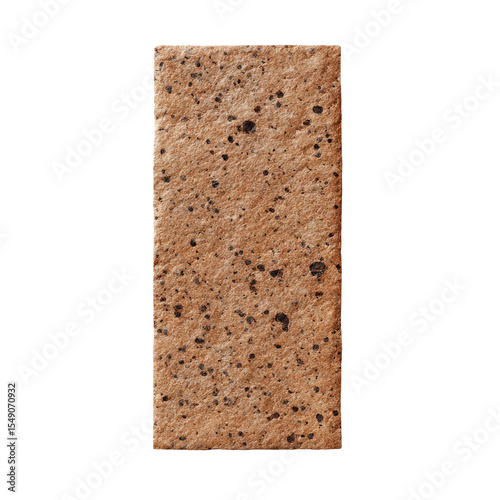 Single Brown Crispbread Cracker on Green Screen