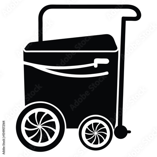 Silhouette of Beach Cooler with Wheels