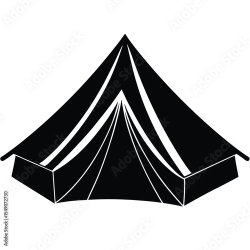 Beach Tent Silhouette with Simple Design