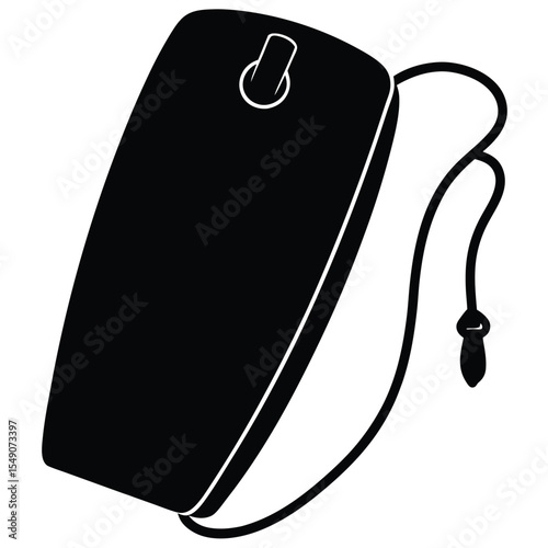 Silhouette of Boogie Board with Leash