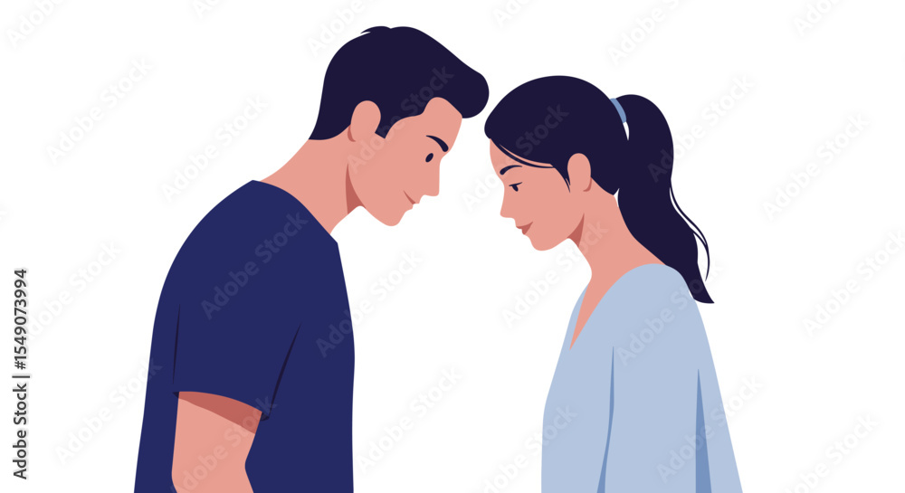 Tender moment between couple in love illustration for romantic designs vector illustration Tender moment between couple in love illustration for romantic designs vector illustration