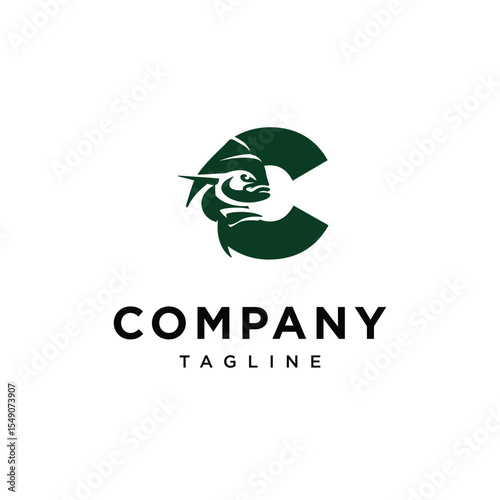 Letter C Mahi Mahi Fish Logo Icon Vector